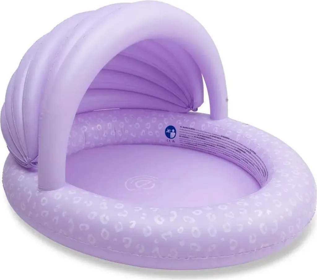 Piscine gonflable pour bébé 100 cm avec pare-soleil imprimé léopard - 3