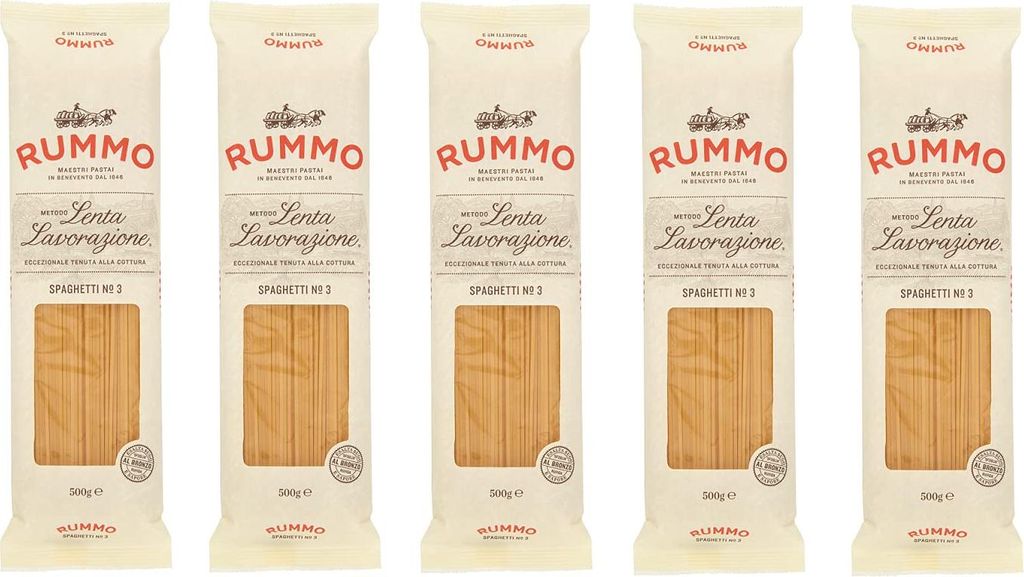 5x Rummo Spaghetti N°3 Pasta Lenta Lavorazione Teigwaren aus Hartweizengrieß Bronze-Zeichnung 500g