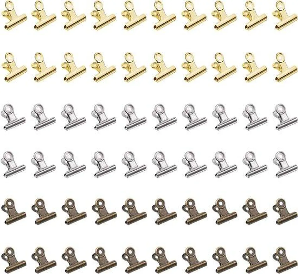 Pinces à dessin métalliques colorées 22 mm pour classement et rangement
