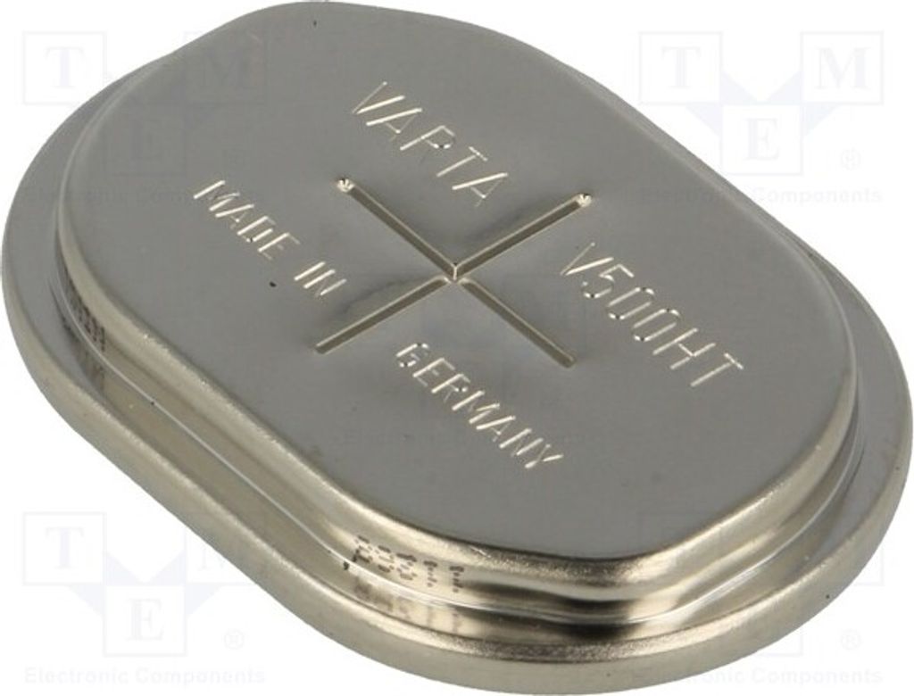 1 pile : Ni-MH V500H, pile bouton de 34x24x6,15 mm, Image du produit 