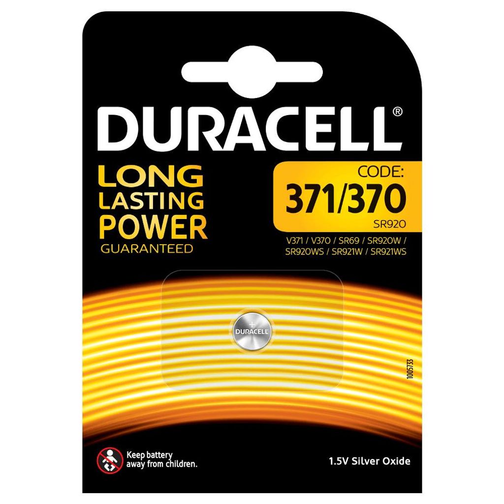 Duracell Knopfzelle  Uhren  Batterie  371/370  SR69  1,5V  1x 1er Blister 