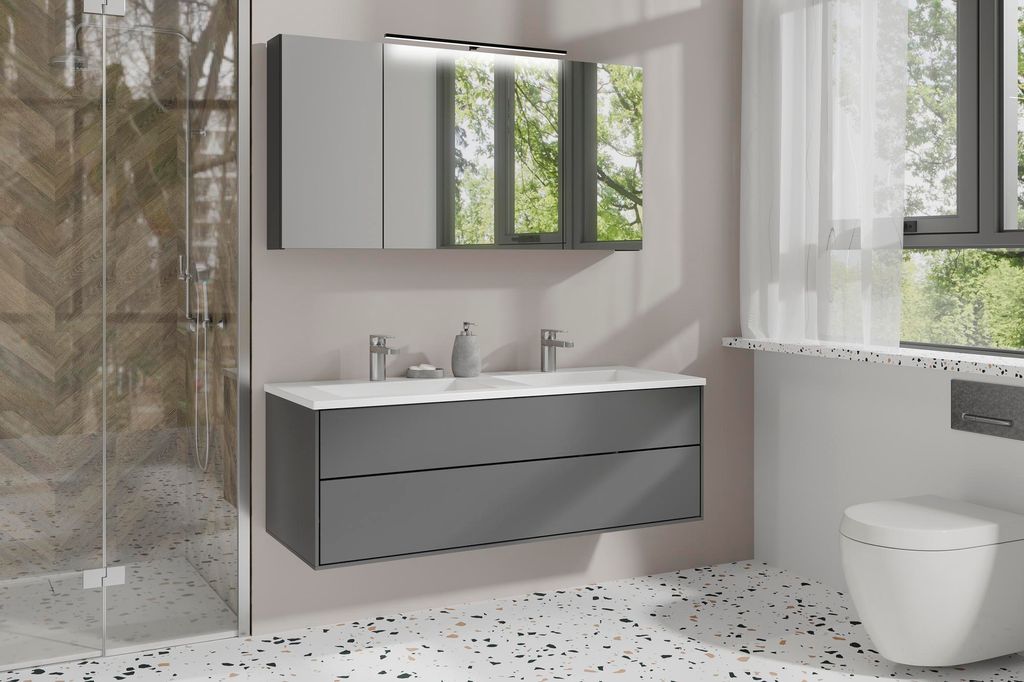 byLIVING SPREE zrcadlová skříňka / Matný antracitový korpus Obrázek produktu 