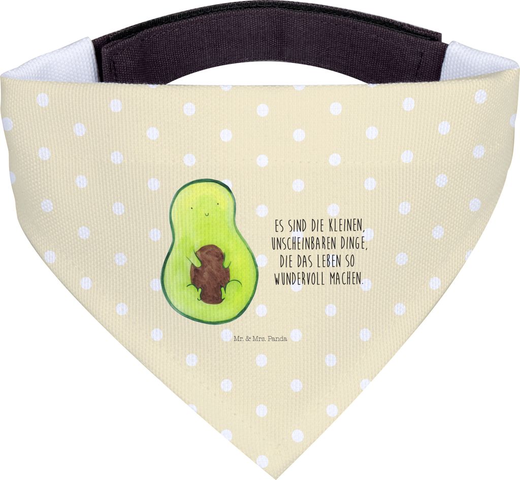 Mr. & Mrs. Panda Halstuch Für Hunde Avocado Kern - Gelb Pastell - Geschenk, Liebe, Hund, Baby, Tuch, Hundehalstuch, Spruch Leben, Pflanze