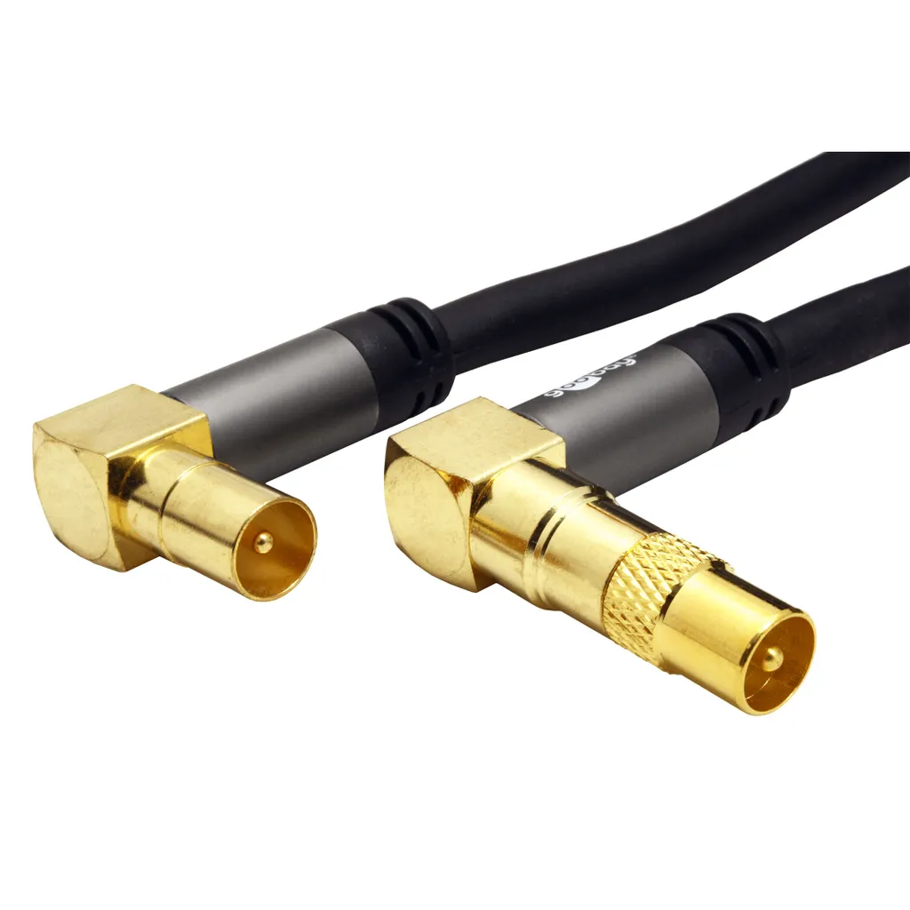Cavo Antenna Goobay 1m 90 Gradi 135dB - Schermato 4x Nero Alta Qualità - 9