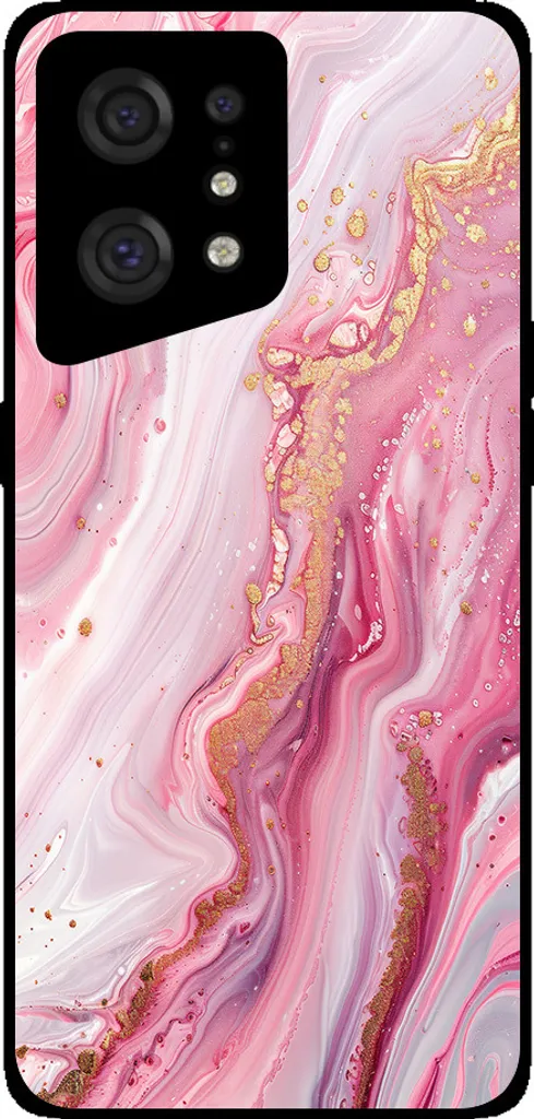 Smartphonica Custodia per telefono adatta per Oppo Find X5 con stampa in marmo - Custodia posteriore in TPU con design in marmo - Rosa