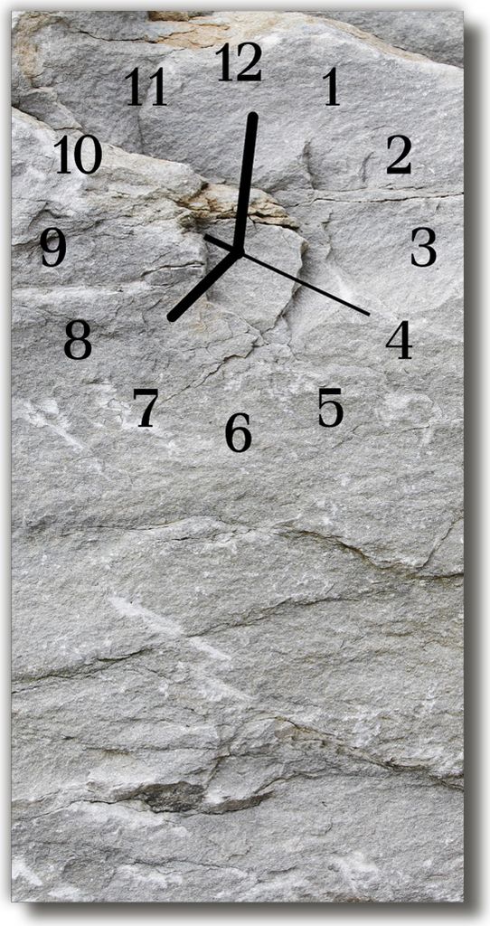 Tulup Glasuhr Wanduhr Küchenuhr Echt-Glas 30x60 Stein Grau