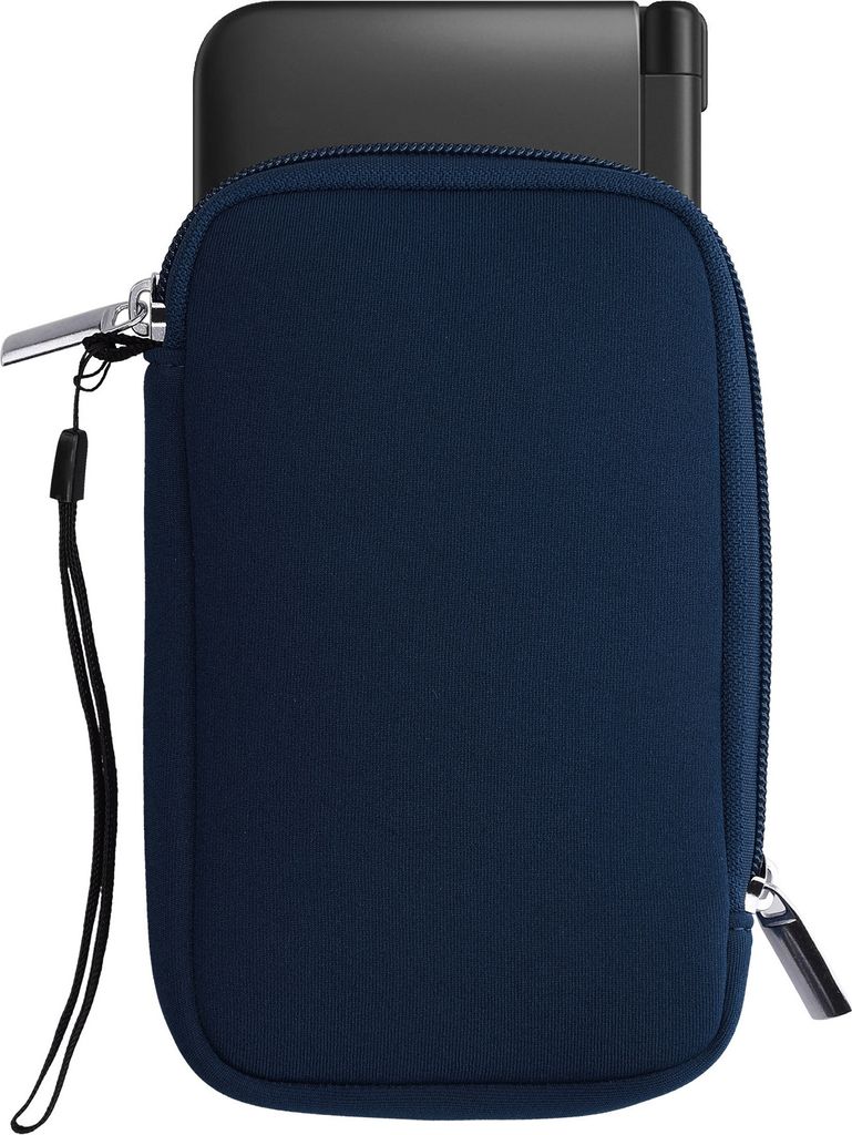 kwmobile Tasche kompatibel mit Nintendo 3DS XL - Handheld Spielekonsole Neopren Hülle in Marineblau