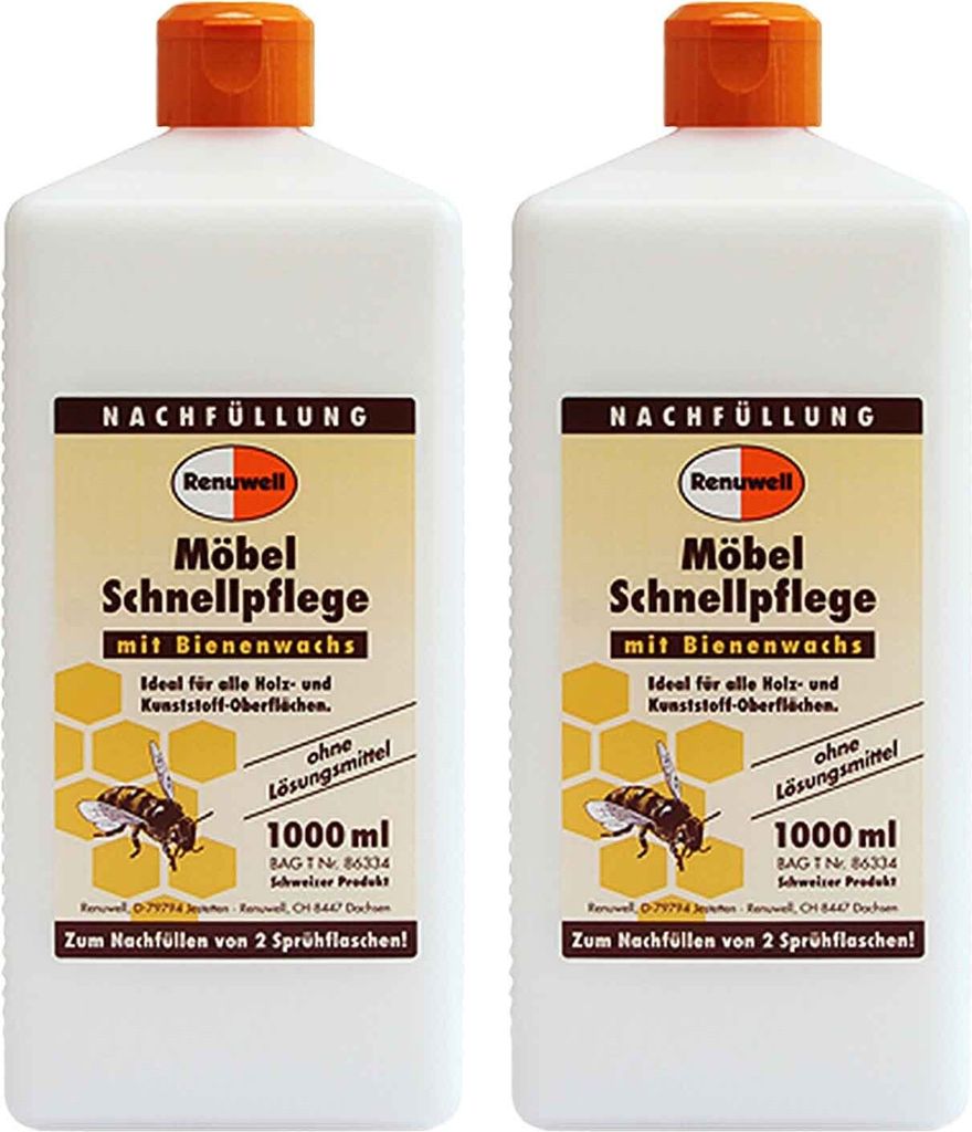 Renuwell Möbel-Schnellpflege Bienenwachs Holzpflegemittel 2 Produktbild 