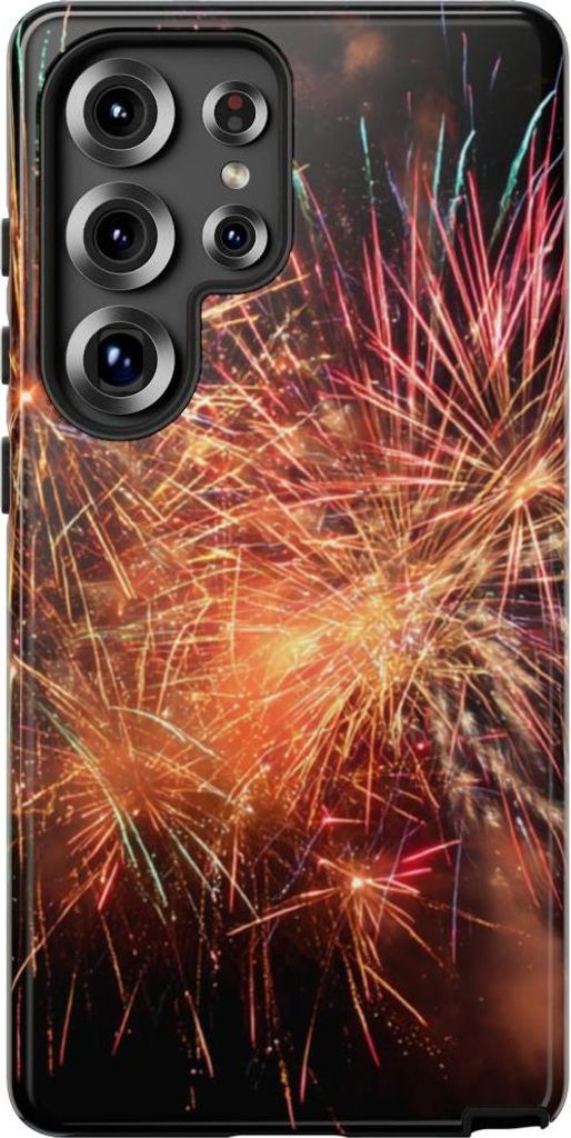Buntes Feuerwerk am Nachthimmel – Hülle Kompatibel mit Samsung Galaxy S25 Ultra