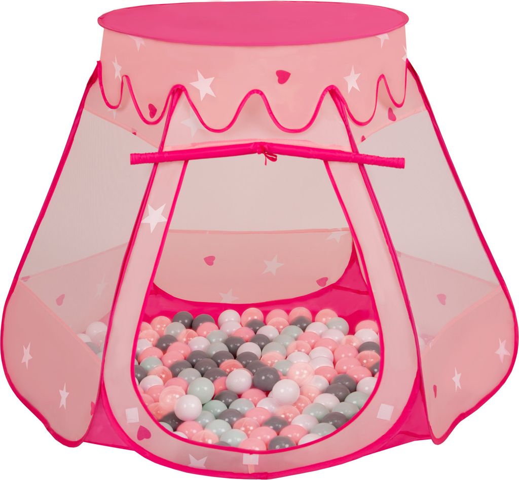 Selonis Spielzelt 105x90cm 600 Bälle ∅6cm Zelt Mit Bunten Bällen Für Babys Und Kinder