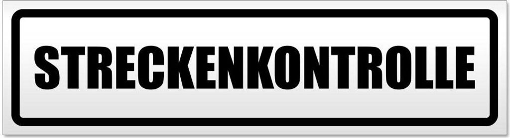 Kiwistar - Autoaufkleber - Schwarz - 45 x 12 cm - Streckenkontrolle - Hinweis Aufkleber Sticker für Auto, Kfz, Fahrrad, PKW, LKW