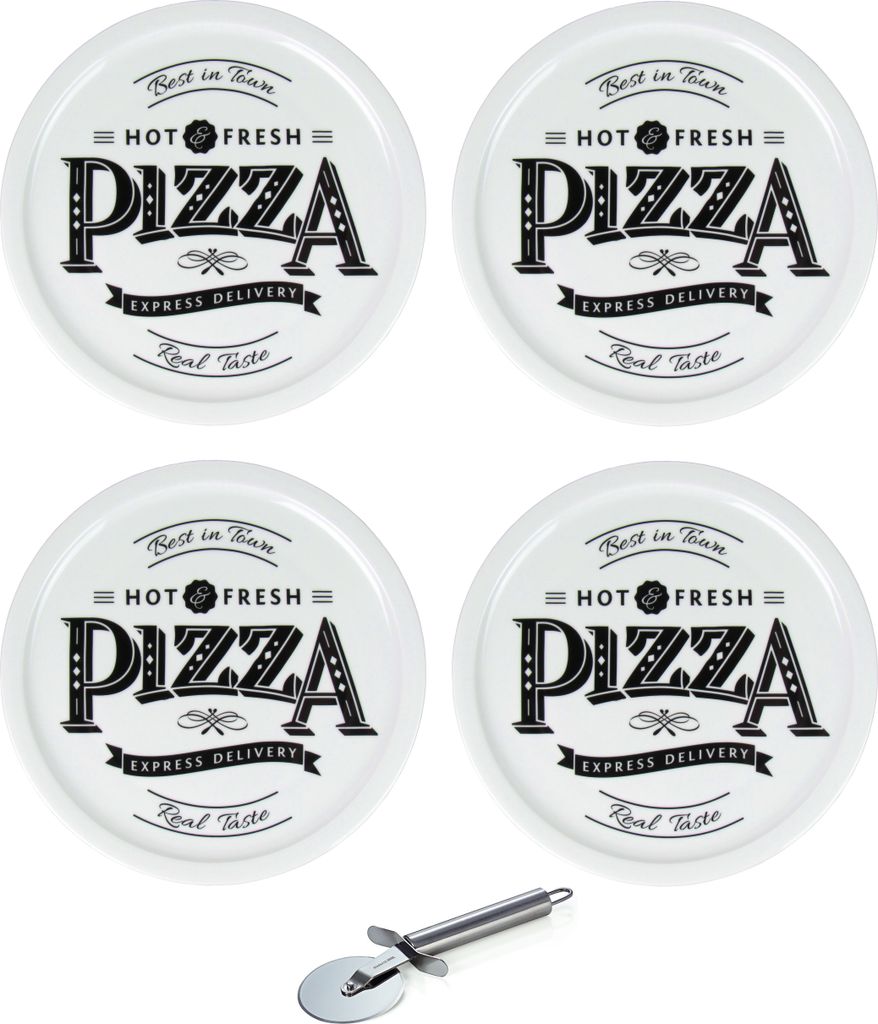 4 Stück Cosy & Trendy Pizzateller Ø 31cm aus Porzellan mit Produktbild 