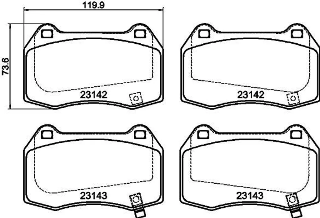 Plaquettes de frein haute performance HELLA OE 45022S6MJ52 pour 350Z