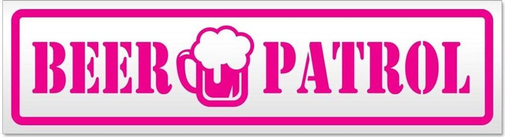 Kiwistar Beer Patrol Magnetschild Schild magnetisch - 60cm Pink - Magnetfolie für Auto PKW Kfz