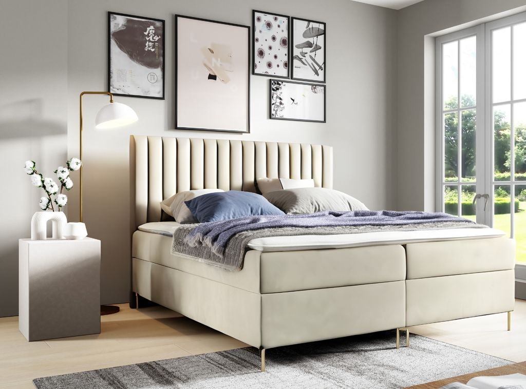 Lit GUTTO avec matelas à ressorts JILL 200 x 200cm avec Image du produit 