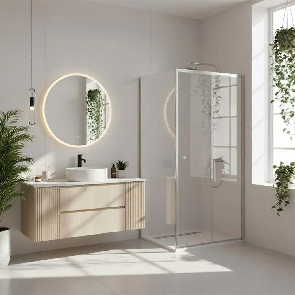 Cabine de douche d'angle étanche Rea Primo Slide 140x80 cm chrome durable - 3
