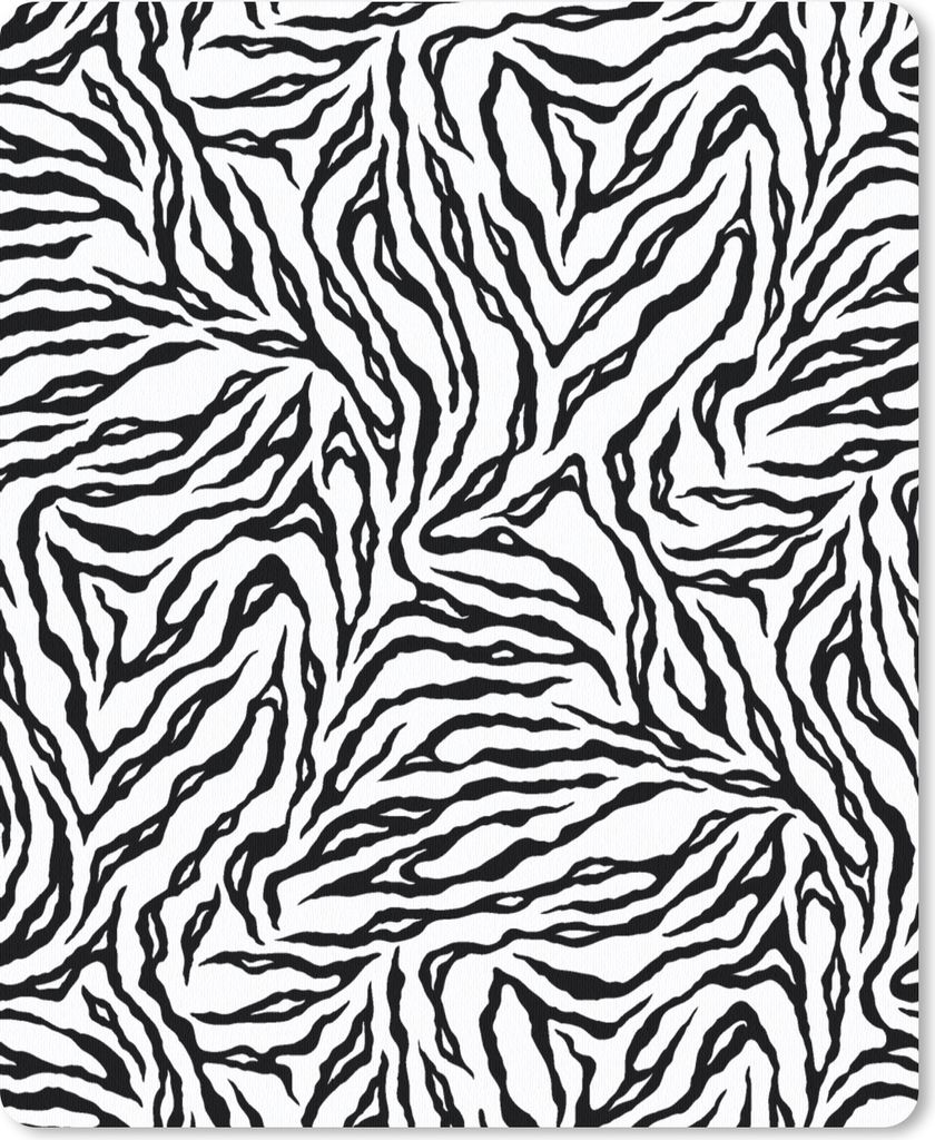MuchoWow Mauspad Mousepad Tigerdruck - Schwarz - Weiß - Tiere - Muster 19x23 cm - Mousepads - Maus Mat - Pad - Mausunterlage - Mauspads - Spielen