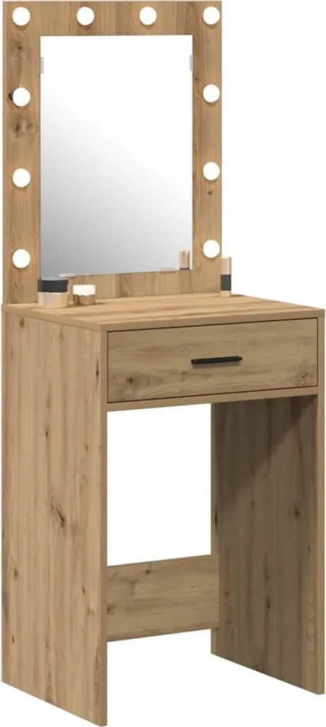 vidaXL Tavolino da toilette Artisan in rovere 50 x 41 x 135 cm materiale a base di legno