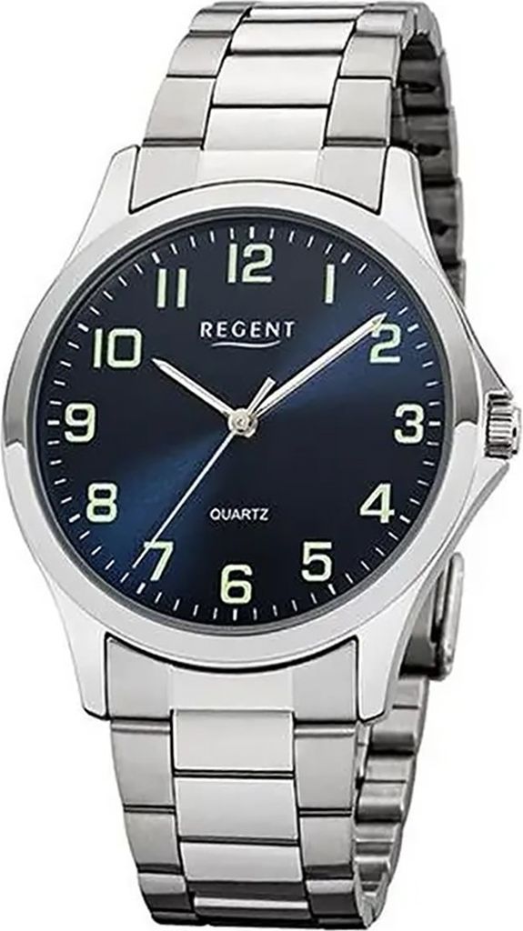 Regent Metall Herren Uhr 1152406 Armband-Uhr silber Metallarmband D2UR1152406