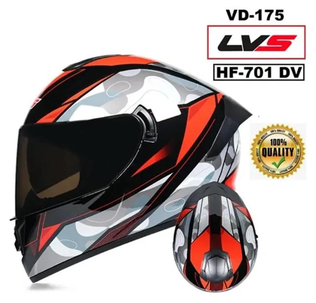 Casque Intégral de Protection Moto LVS L VD172 Noir Mat Taille Médium