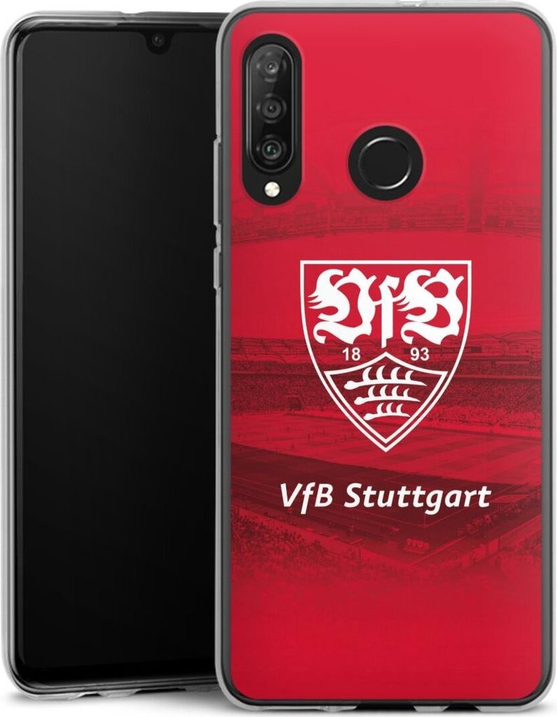 DeinDesign Handyhülle für Huawei P30 Lite Silikon Hülle Case Smartphone Schutzhülle Offizielles Lizenzprodukt Stadion VfB Stuttgart