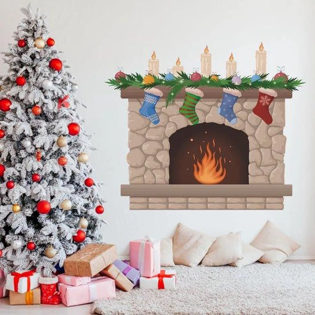 Stickers Noël Fenêtre sans Résidu - Décorez vos Vitres sans Nettoyage Difficile