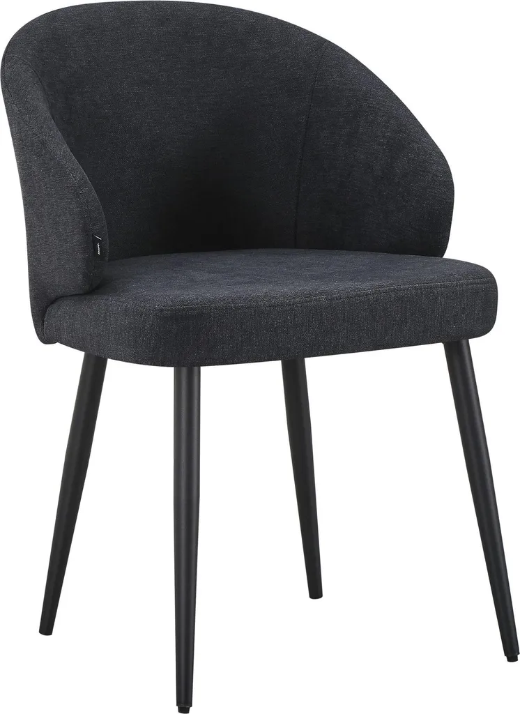 Chaise confortable pour salon ou bureau Atiblle tissu gris foncé