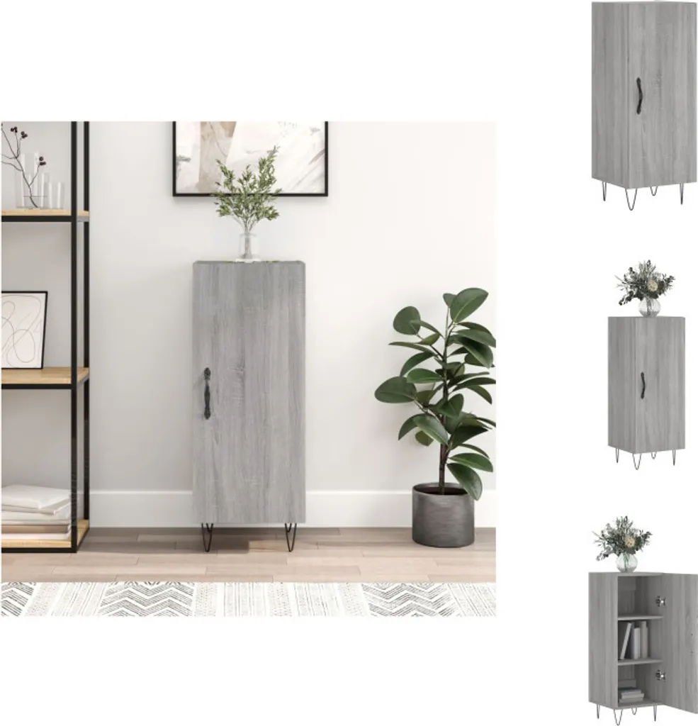 vidaXL Credenza Grigio Sonoma 34,5x34x90 cm Materiale a base di legno - Credenze