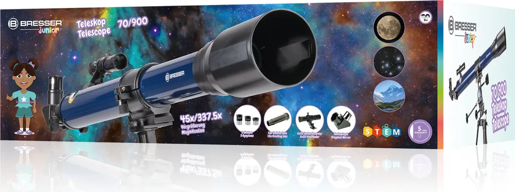 Télescope 70/900 EL : Idéal pour l'observation planétaire et lunaire