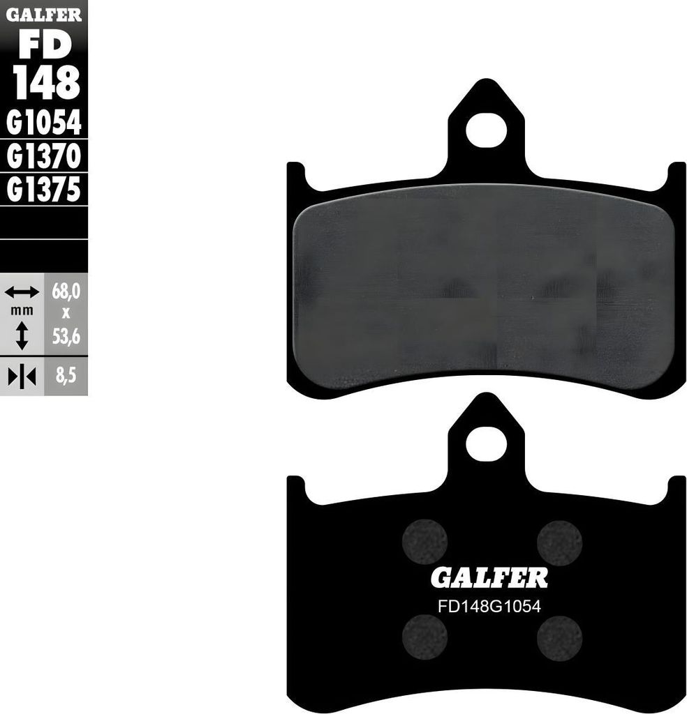 Bremsbeläge Set Galfer 2x FD148G1054 Semi-Metall vorne für Honda CB F Big One Hornet CBR RR Fireblade VTR Firestorm 400 - 1300 ccm Bj. 1989 - 2007