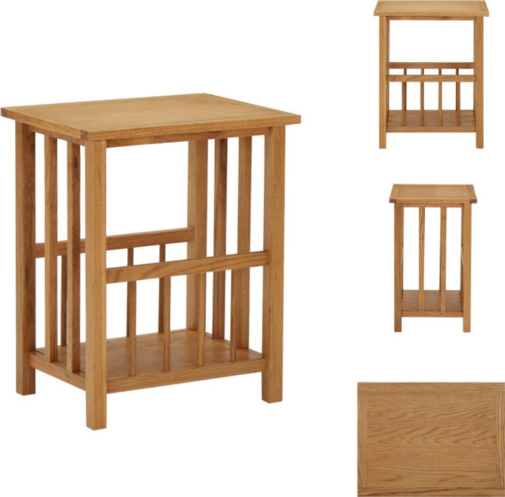 vidaXL Zeitungstisch 45x35x55 cm Eiche Massivholz - Beistelltische
