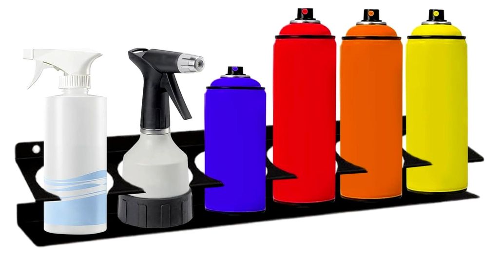 Sprühflaschen-Organizer – 6 Fächer, Wanddosen-Organizer, platzsparender Sprühfarbdosenhalter, für Garage, Anhänger, Auto-Shop, Zuhause, mobi...