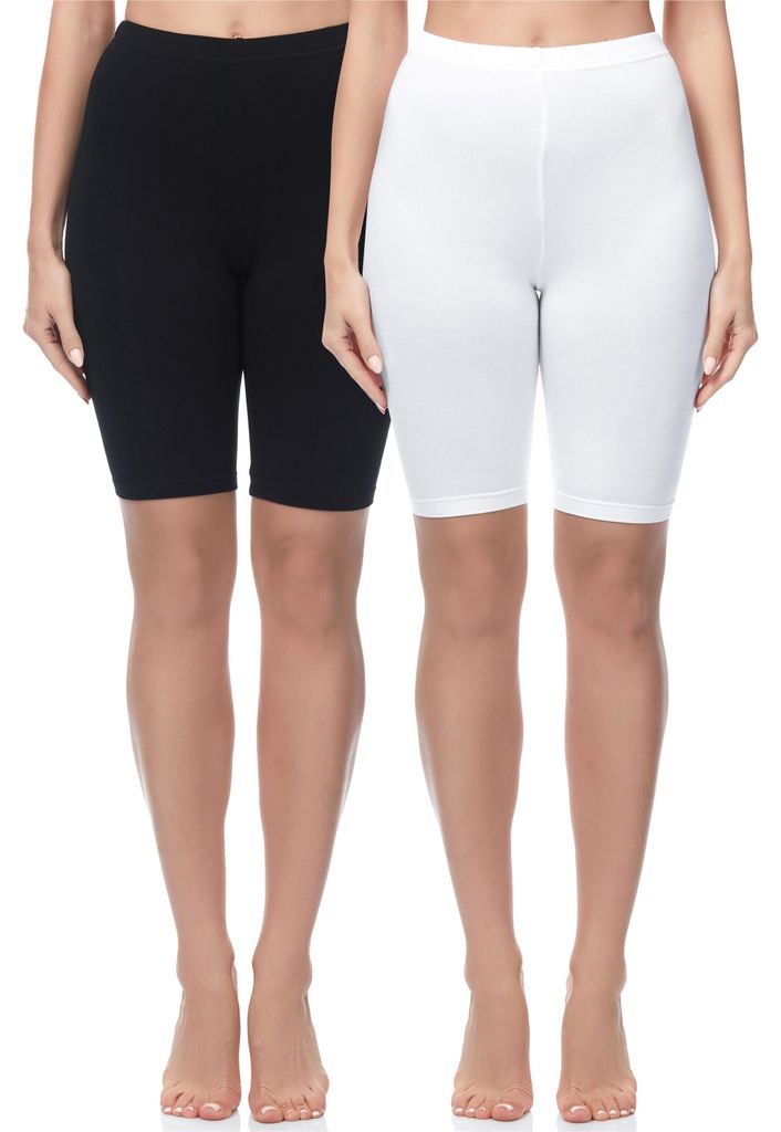 Merry Style Damen Kurze Leggings aus Baumwolle 2 Pack Produktbild 