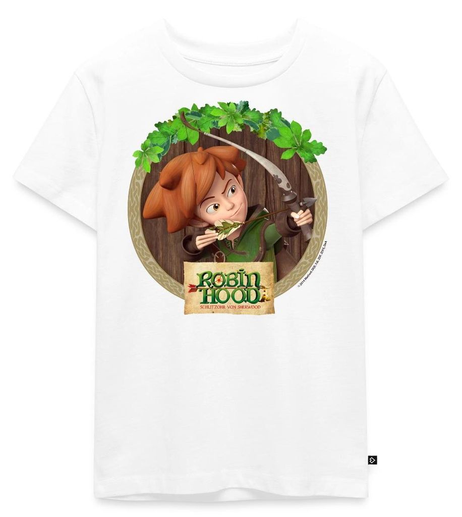 Spreadshirt Robin Hood Als Bogenschütze Kinder Premium T-Shirt, 98/104 (2 Jahre), Weiß