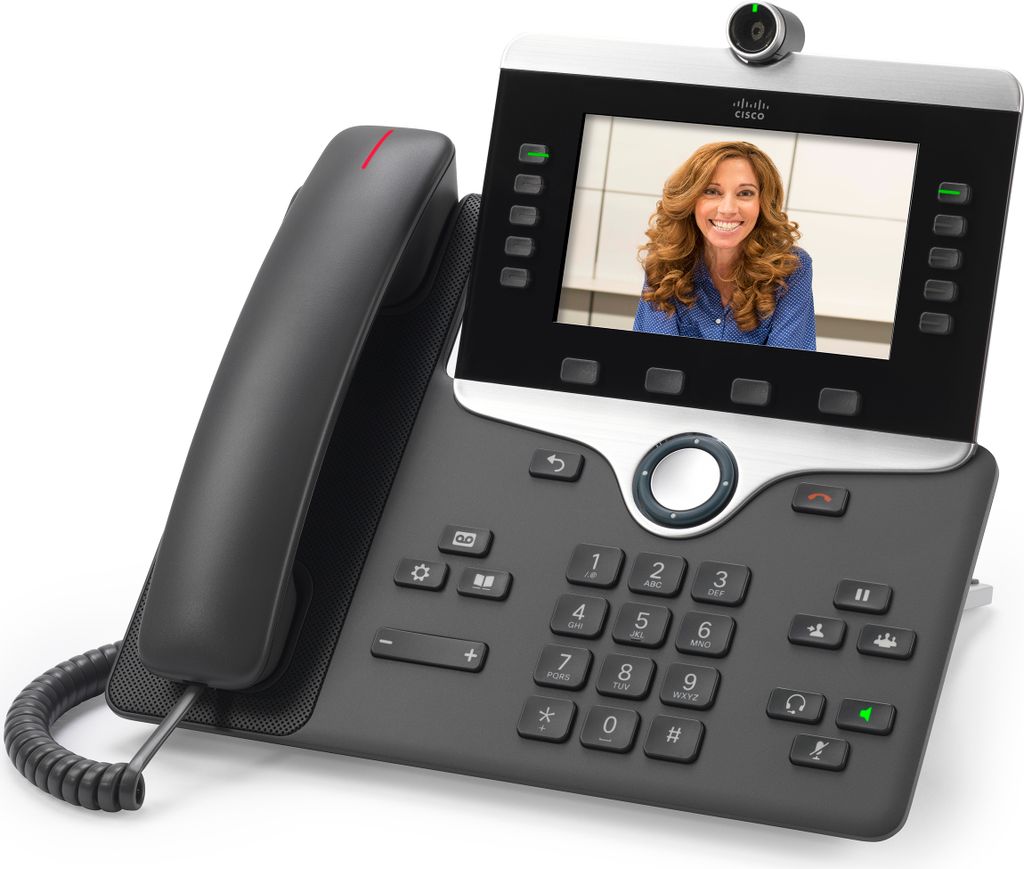 Cisco IP 8865 Telefon, Farbdisplay, Rufnummernanzeige, Integrierte Kamera, Freisprechfunktion, Video-Telefonie, Bluetooth, Ethernet, USB-Anschluss
