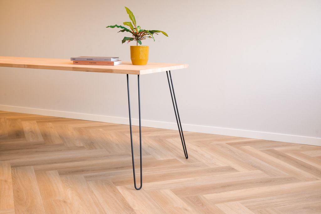 Tischbein industriell Schwarz Stahl 720 mm - Pro Stück Produktbild 
