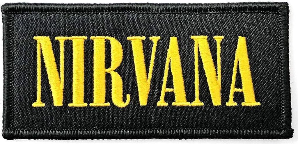 Nirvana - Logo - Aufnäher zum Aufbügeln RO6638 (Einheitsgröße) (Schwarz/Gelb)