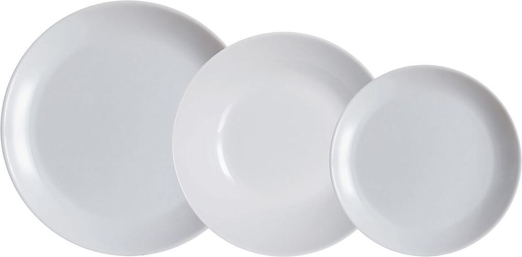 Luminarc Diwali Geschirrset Diwali Granit Grau 18 Stück gehärtetes Glas