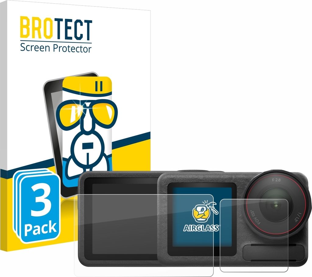 3x BROTECT Schutzglas für DJI Osmo Action 5 Pro Schutzfolie Panzer Folie Glas Display Schutz klar