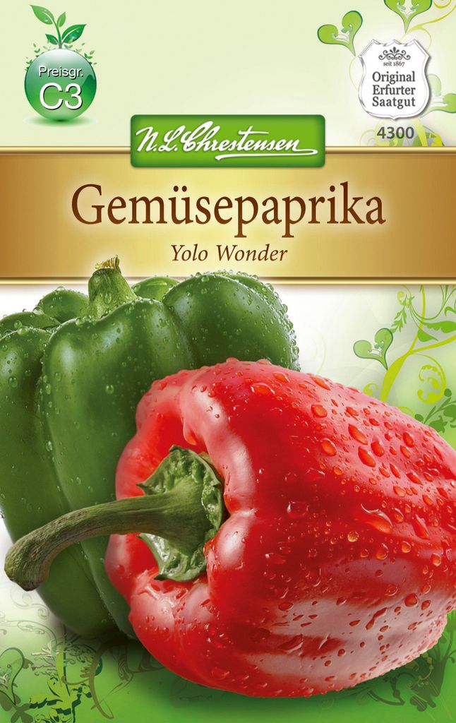 Gemüsepaprika Yolo Wonder | Paprikasamen von N.L. Chrestensen