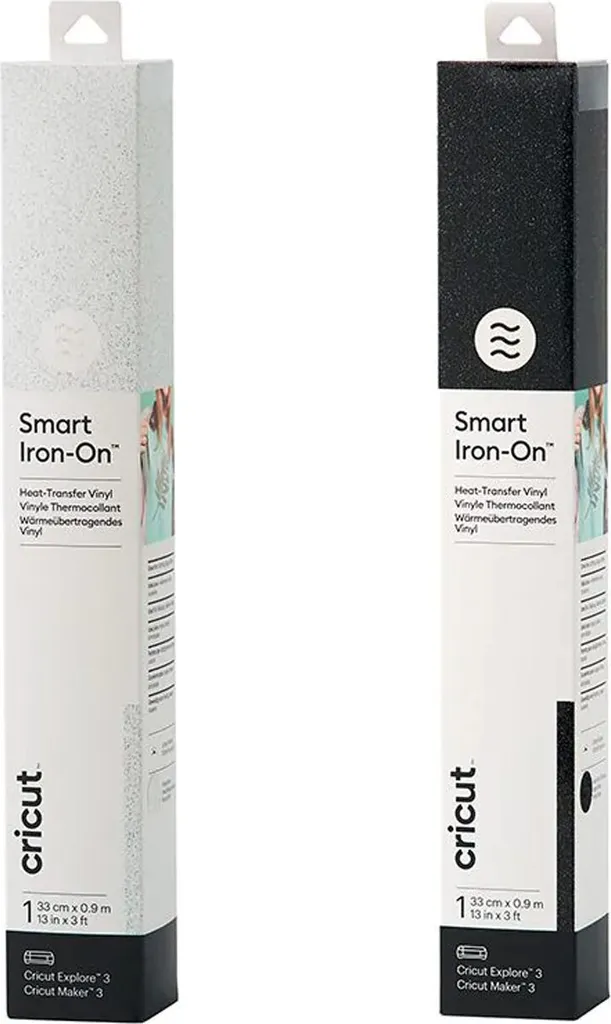 Cricut Smart Iron-On 2 feuilles à repasser 61 x 14 cm - Noir et Blanc