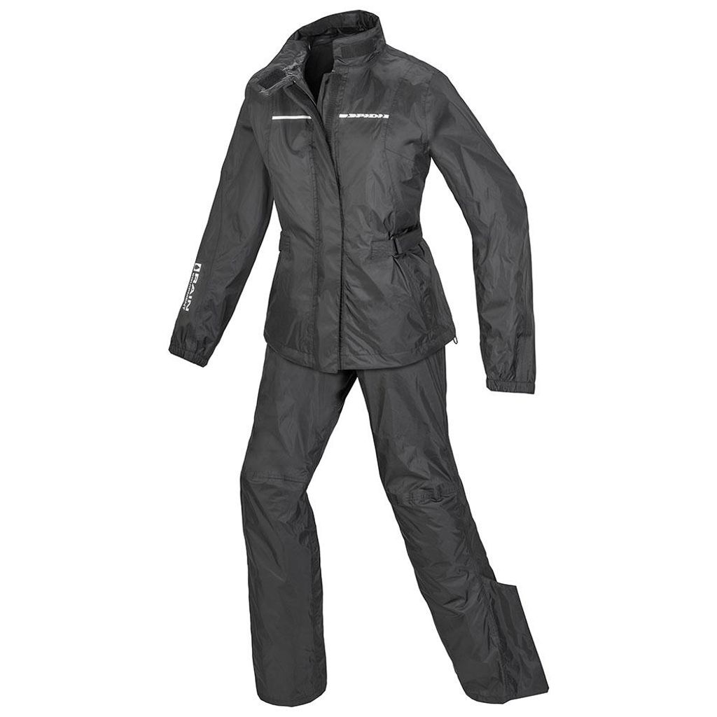 Spidi Touring Rain Kit 2-Teiler Damen Motorrad Regenkombi, schwarz, XXS