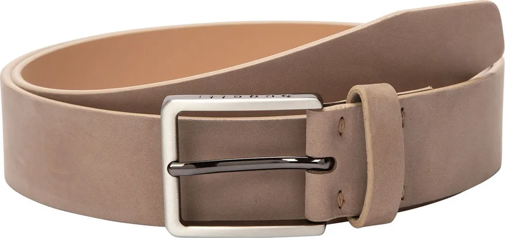 bugatti Cintura Uomo in Pelle W120 Taupe - Vera Pelle di Alta Qualità