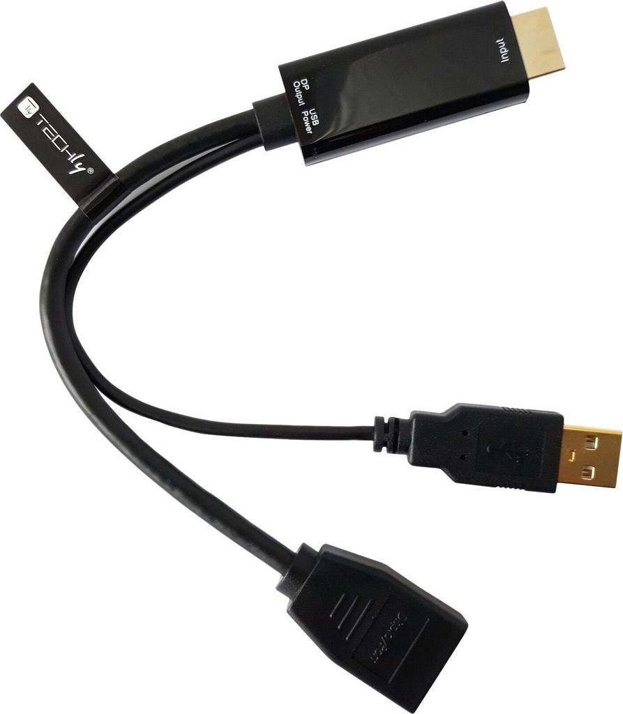 TECHLY Adapter HDMI M auf DisplayPort F + USB-A M 4Kx2K 30Hz