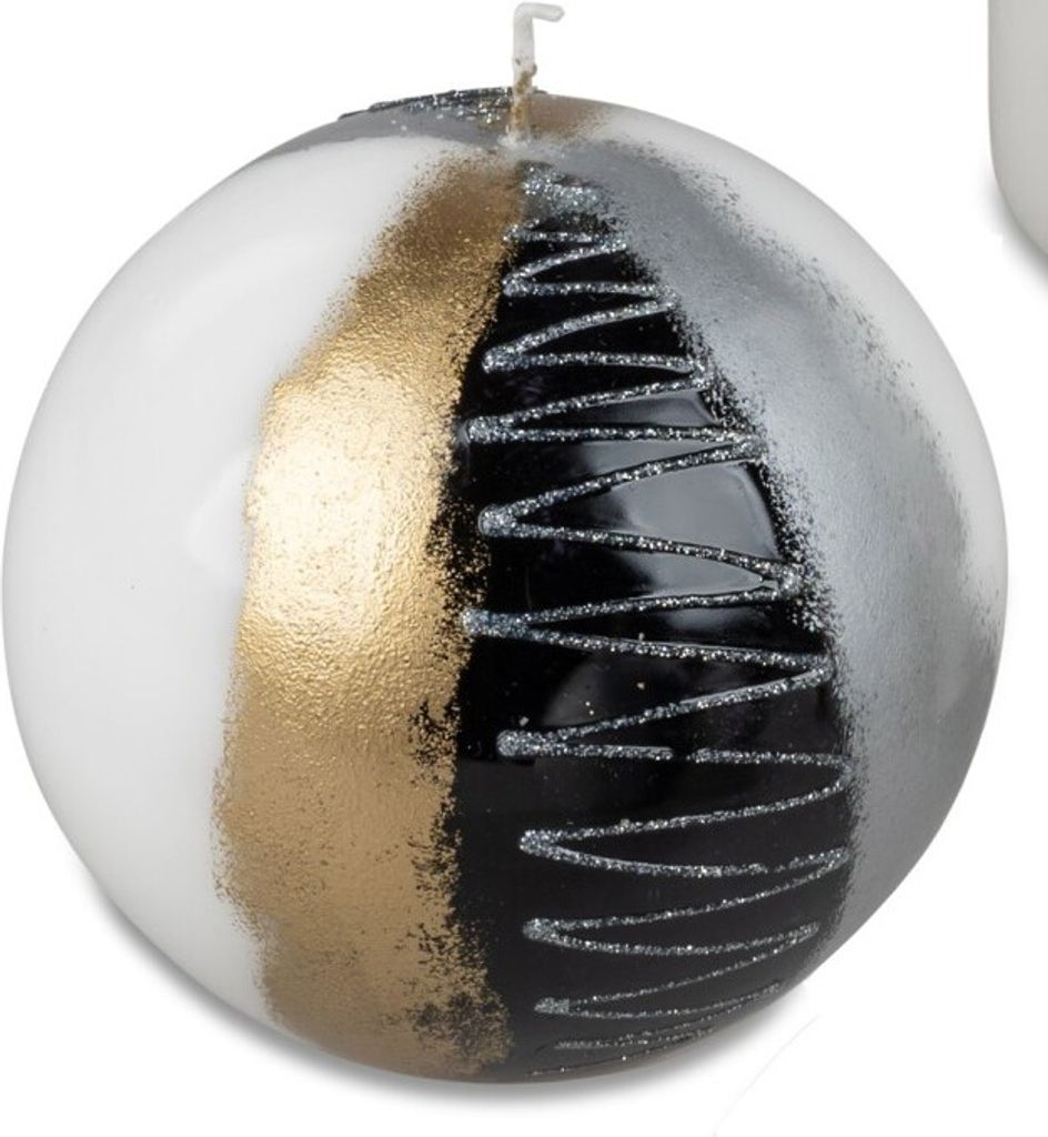 Bollweg/Formano Kerze Kugelkerze schwarz/silber 6cm 123g (Grundpreis 1kg: 88,54 EUR)