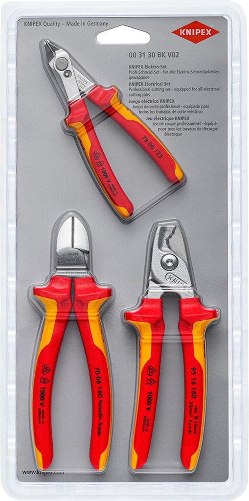 Knipex Super-Knirps 00 31 30 BK V02 Zangen-Set (00 31 30 BK V02)