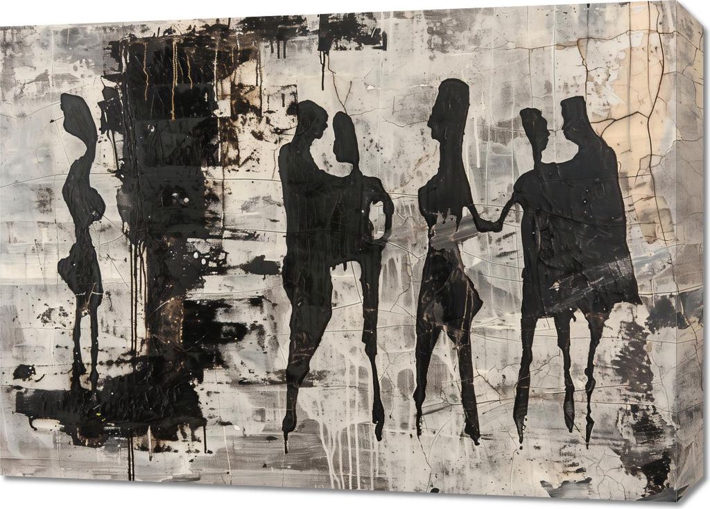 Bild 70x50cm Graue Menschen
