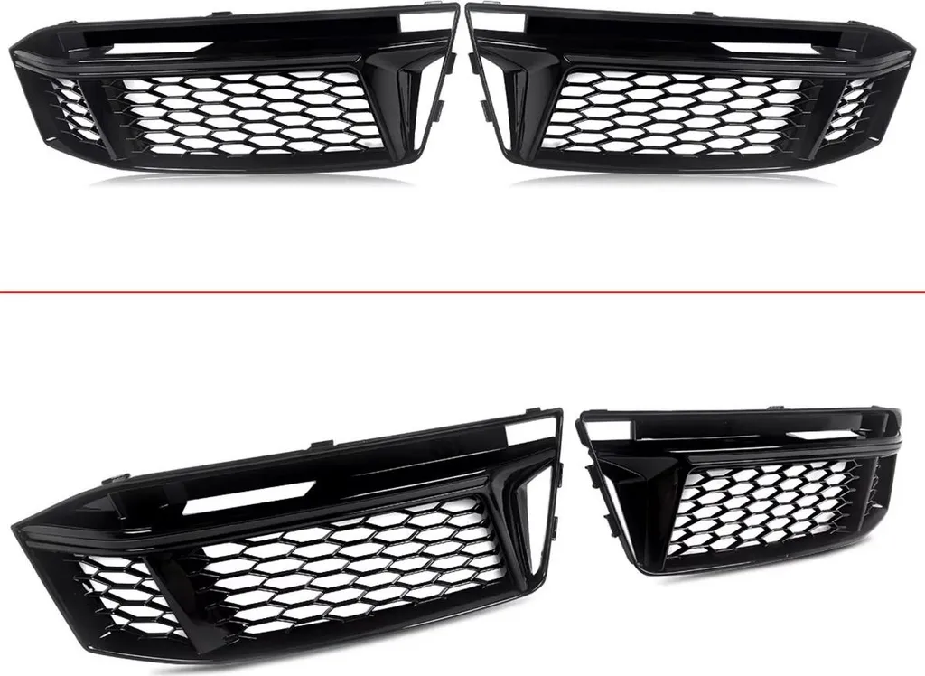 Grille Nid d'Abeille Noir Brillant pour Pare-chocs Audi A4 B9 S4 16-18