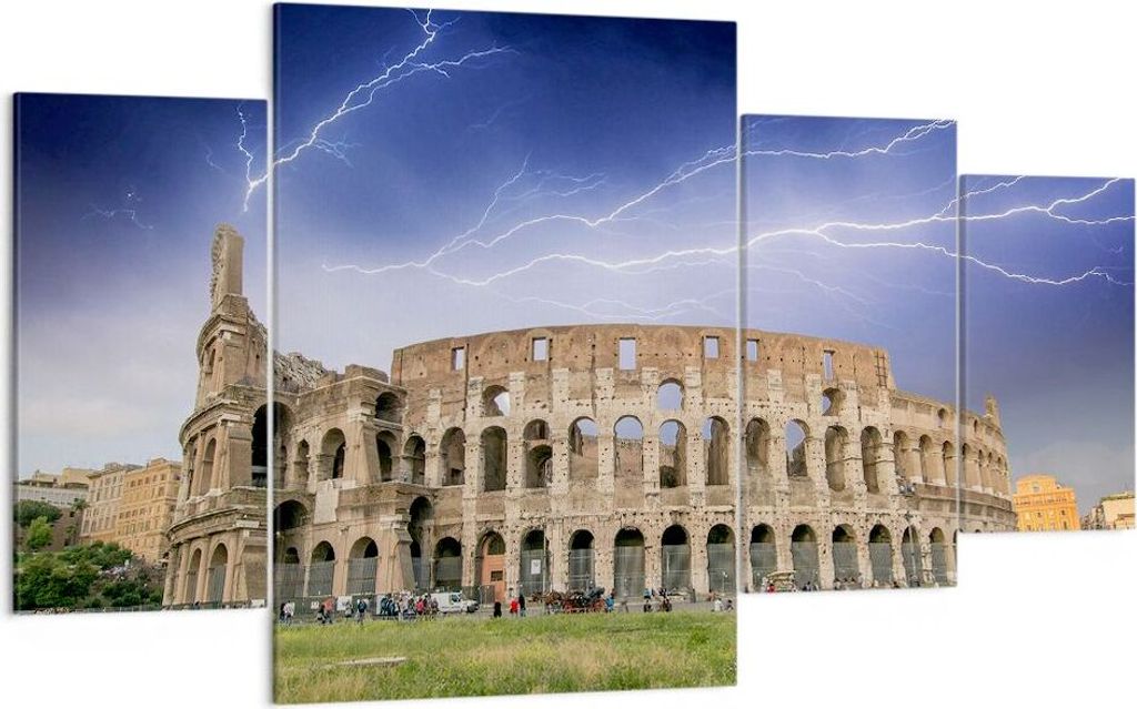 Bild auf Leinwand - Leinwandbild - Italien Architektur Kolosseum Tourismus - 160x90cm - Wand Bild - Wanddeko - Leinwanddruck - Bilder - Kunstdruck ...