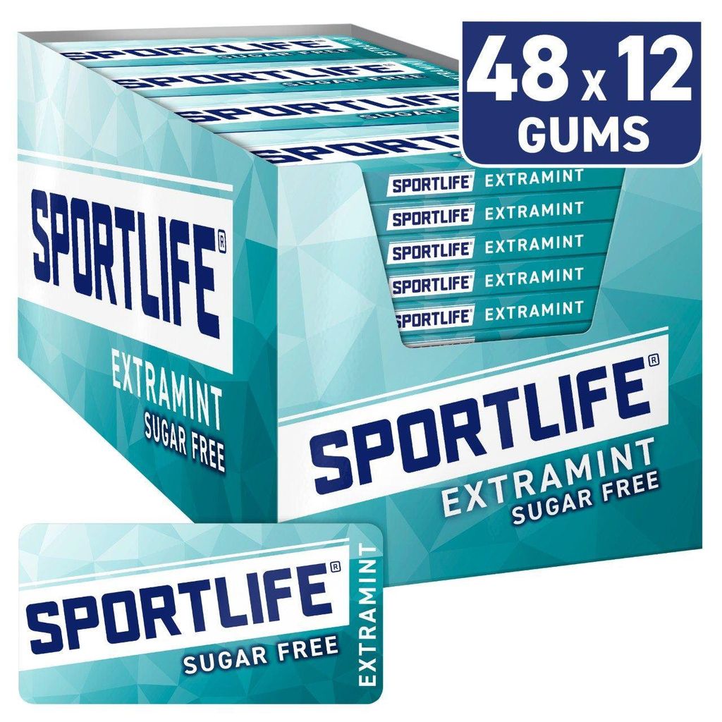 Chicle Sportlife Extramint, 48 x 18g, sin azúcar, Imagen del producto 